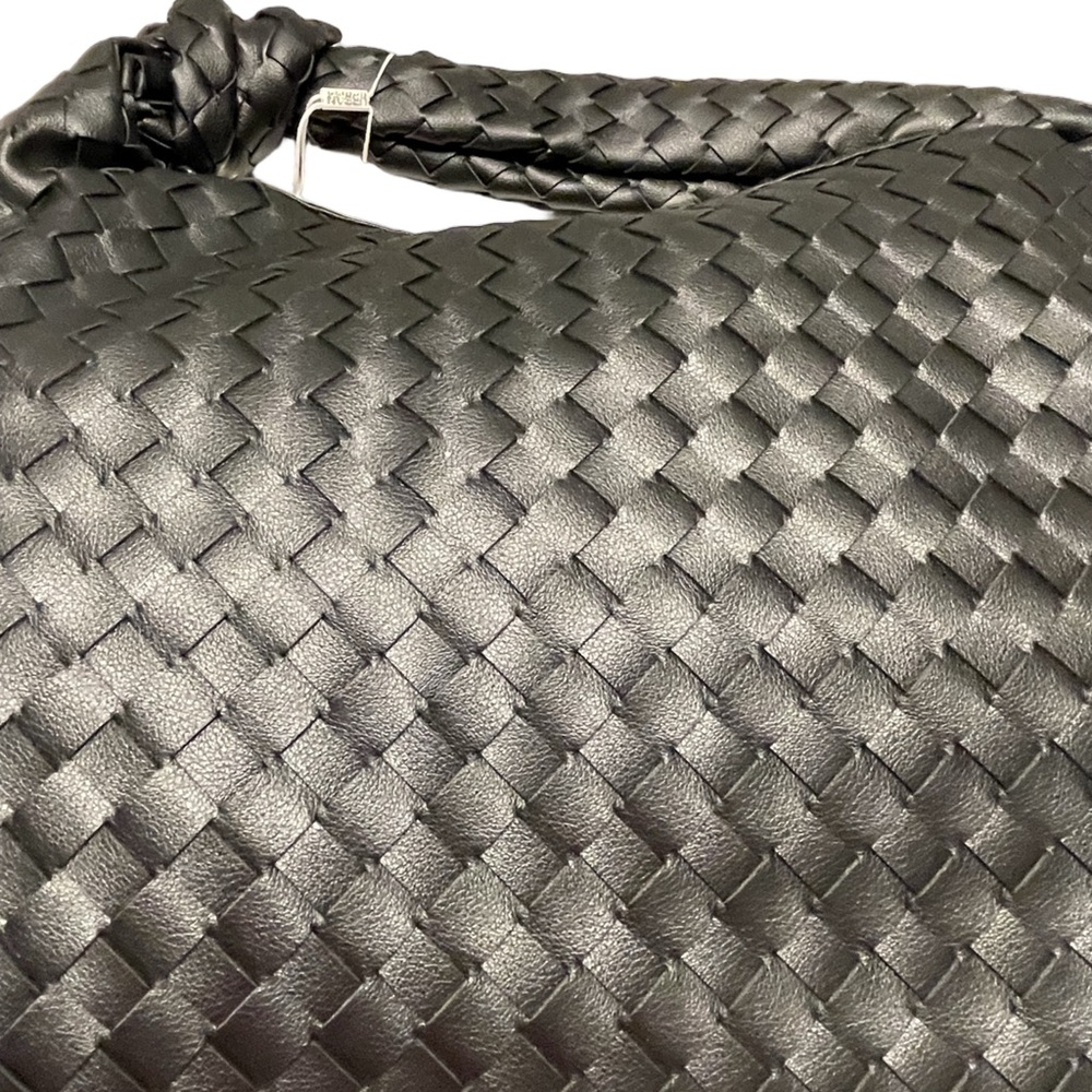 Urban Expansion Woven Hobo Shoulder Bag Black Vegan Leather NWT Sz 17”W x 11”T - Picture 4 of 8